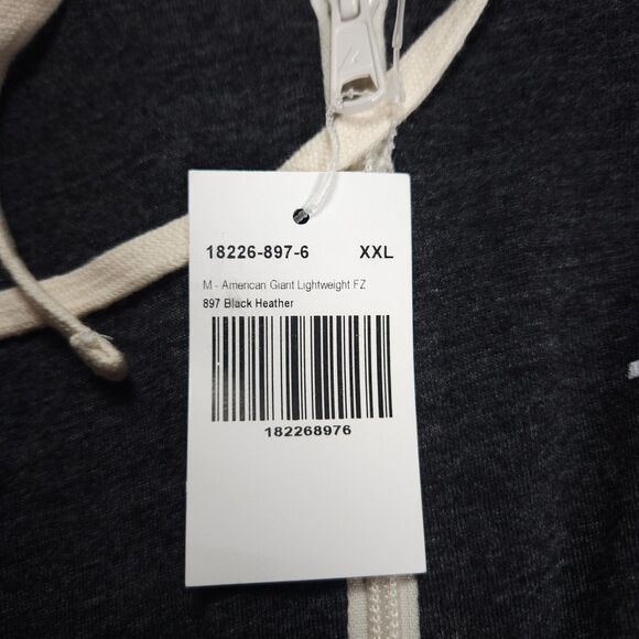 American Giant Full Zip Hoodie Mens 2XL Gray Jacket Lightweight Made in USA NWT - Picture 3 of 16